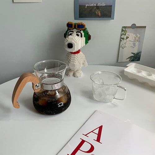 Cutelife Ins Transparent Glass Coffee Bottle Heat Resistant Drink Juice Milk Tea Infuser Bottle Reusable Items Kitchen Water Jug