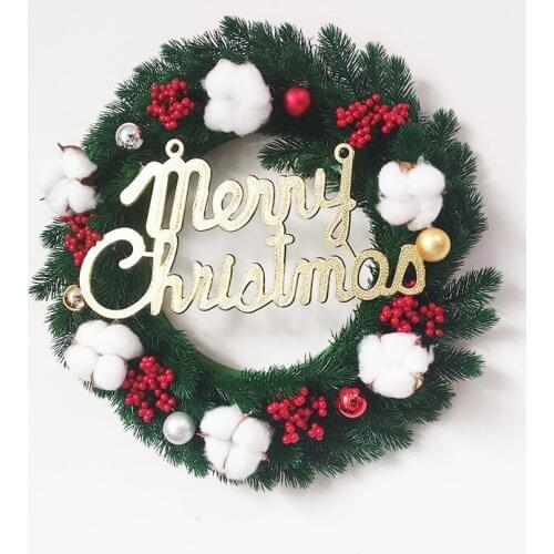 Christmas Artificial Wreaths Door Hanging Wreath Artificial Garland Handmade Christmas Wreath Christmas Wall Window Decoration