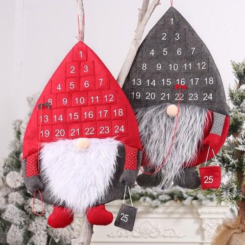 Christmas Calendar White Beard Advent Calendar Hanging Countdown Ornaments Party Supplies Xmas Decor Christmas Gift