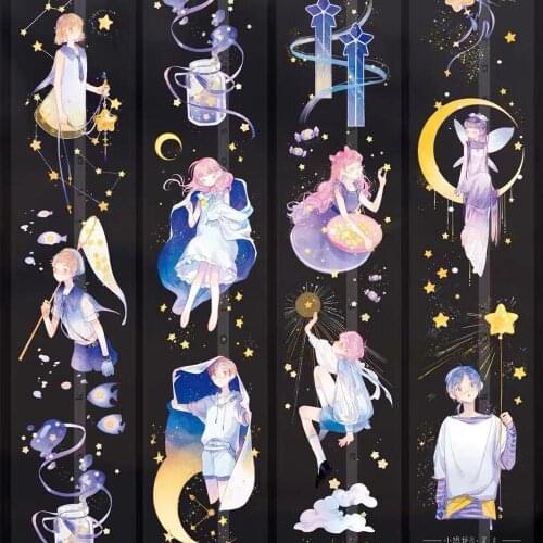 Fairy Star Boy and Girl Washi Tapes for Card Making Bullet Journal DIY Scrapbooking Label Stickers