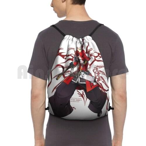 Ragna The Bloodedge Backpack Drawstring Bags Gym Bag Waterproof Ragna Blood Blazblue Sword Guy Anime