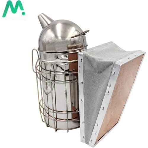 1PC Stainless Steel Beekeeping Smoker Round Head Drive Cowhide Drive Manual Bee Smoke Transmitter Kit Equipemnt Tools Sprayer