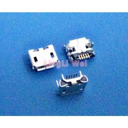 100Pcs Micro USB 5pin Jack Female Socket Connector OX Horn Curly Mouth long For Tail Charging Mobile Phone Sell At A Loss USA
