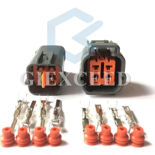 2 Sets 4 Pin 6195-0018 6195-0015 Female And Male Oxygen O2 Sensor Plug Socket For Cars Automotive Connector