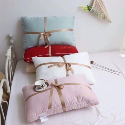 21New Hilton solid color hotel home pillow manufacturers direct pillow five star hotel pillow core vacuum compression packaging