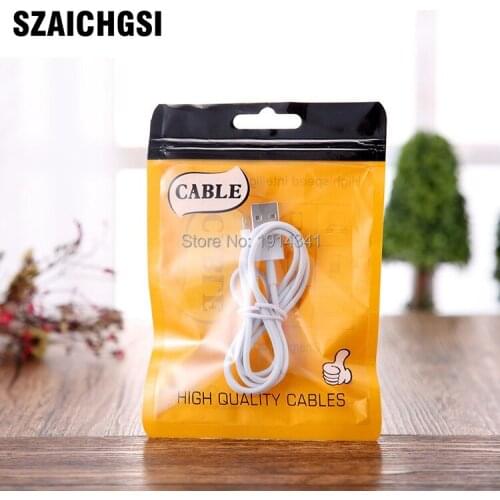 5000pcs/lot 10.5*15CM Plastic Ziplock Poly Pack usb charger cable Retail Packaging Package opp Bag for charger cable