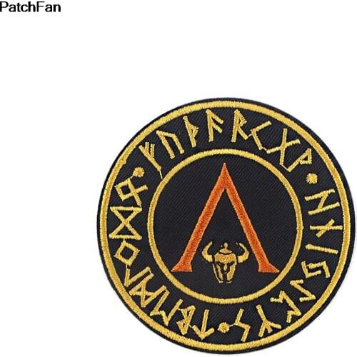 A3648 Patchfan Vikings Embroidered Patches For Clothing Stickers Patch for T-shirt Accessory Iron On Patches On Clothes Badge