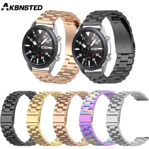 AKBNSTED 20 22MM Stainless Steel Metal Watch Strap For Samsung Galaxy Watch 3 41MM/45MM&Huami Amazfit GTR/Neo/GTS/GTS 2/Stratos