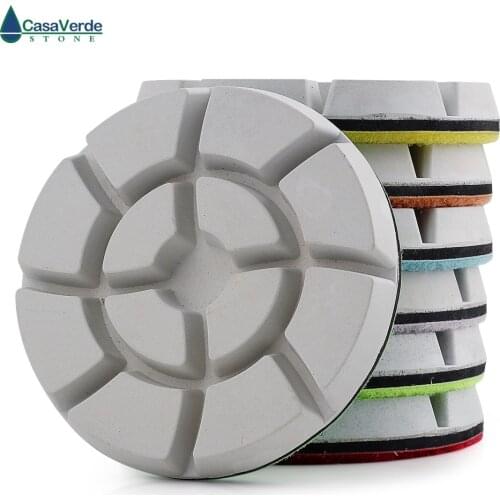 Free shipping white 4 inch wet diamond floor abrasive pads 100mm for polishing granite concrete marble