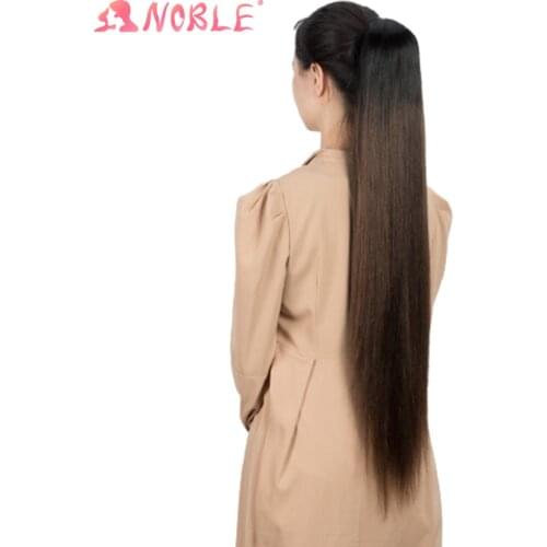 Noble Star Synthetic Ponytails Hair 36 Inch Long Straight Ponytails Ombre Natural Color Straight Elastic Drawstring For Women