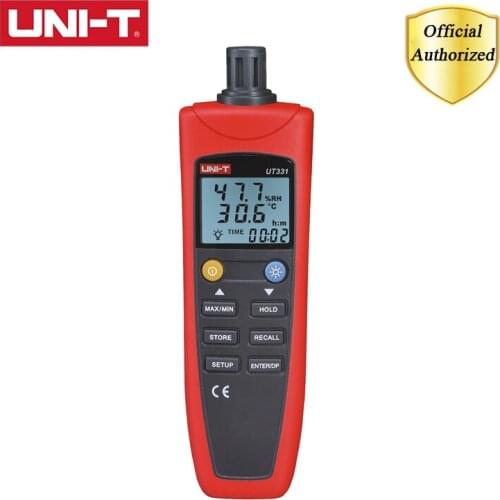 UNI-T UT331 Digital Temperature Humidity Meter Temperature w/LCD Backlight & USB
