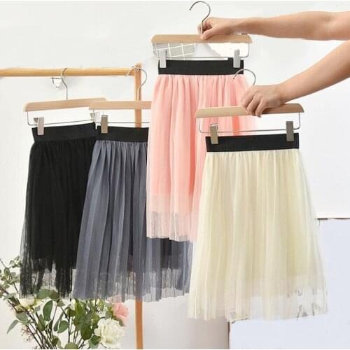 Spring Summer Autumn Winter Children Tutu Skirt Kids Pleated Skirt Solid Baby Toddler Clothes Princess School Girls Long Skirts