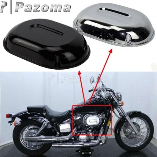 Pazoma Motorcycle Chrome/Black Plastic Intake Air Cleaner Filter Cover Cap For Honda VT 750DC SHADOW SPIRIT 2001-2007