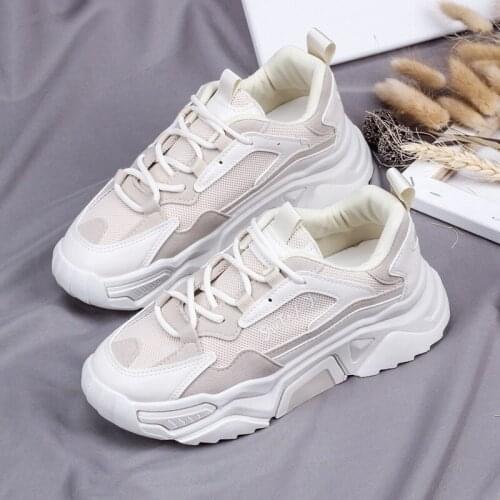Platform Women Sneakers Vulcanized Shoes White Sneakers Women Trainers Ladies Casual Shoes Breathable Lace Up Zapatos Mujer
