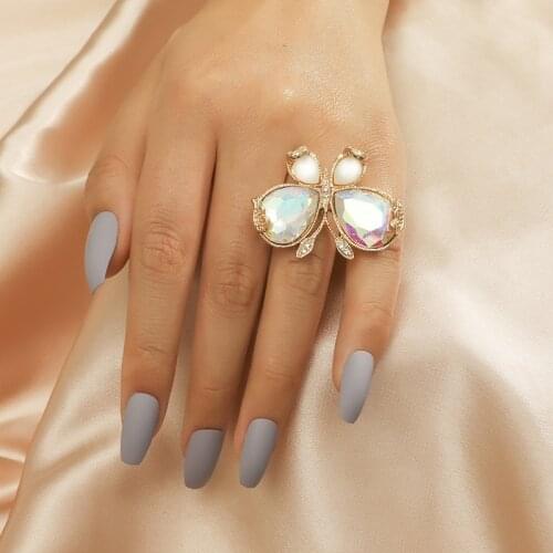 Cute Romantic Butterfly Rings Gold Charming Finger Ring Jewelry Opening Rings For Women Girl Holiday Party Jewelry Gift