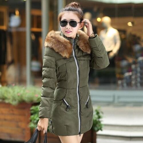 Fashion Women Winter Jacket And Coat Slim Thick Warm cotton Coat Zipper Cotton women long cotton jacket winter thick Women Coat