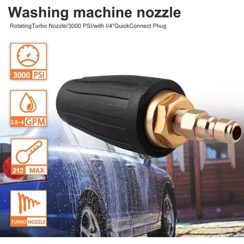 Car Wash Turbo Head Nozzle 1/4" 360 Degree Auto High Pressure Washing Tools 3000psi2.5-4 Gpm Car Cleaning Accessories Ot301