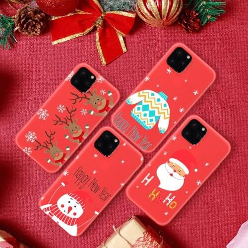 Soft TPU Case For iPhone 11Pro XS Max XR Phone Cover For iphone 6S 7 8 Plus SE 2020 12 Mini Capa Newest Christmas New Year Gift