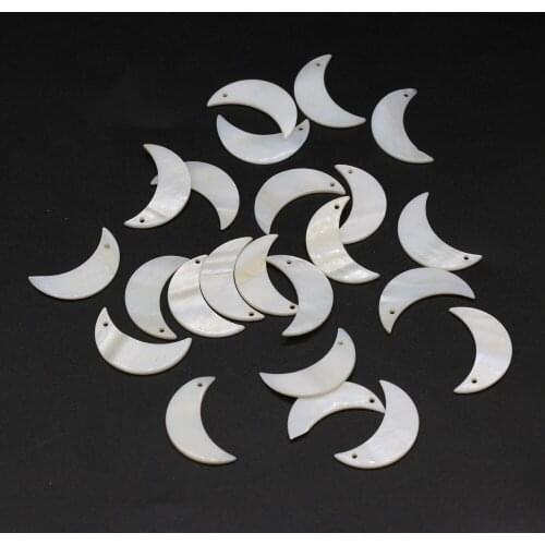 Natural White Shell Pendant Moon shape Mother of Pearl Exquisite Charms For Jewelry Making DIY Earring Necklace Accessories