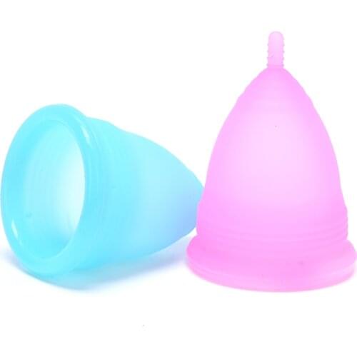 NEW 1Pair/2PCS（Small+Large）Women Cup Soft Silicone Menstrual Cup Feminine Hygiene Menstrual Lady Cup Health Care Period Cup