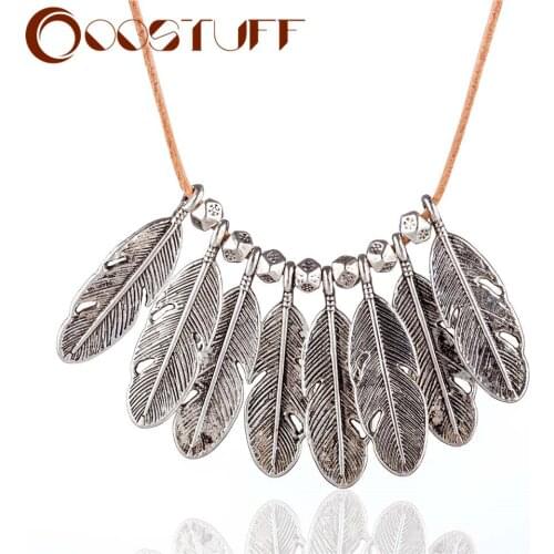 Wholesale Jewelry Choker Necklaces Women Statement necklaces & pendants Feather Pendants necklace collares kolye colar collier