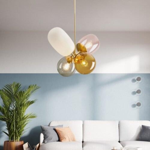 Personality creative living room restaurant cafe decoration Nordic childrens room balloon glass girl princess bedroom chandelie