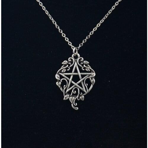 Handmade gothic pentagram necklace with Ivy