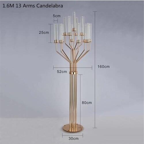 160 CM Height 13 Heads Candle Holders Luxury Wedding Table Centerpiece Candlesticks Home Decoration
