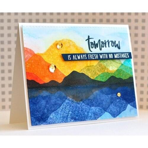 Mountain Hill Scene Transparent Clear Silicone Stamp for DIY Scrapbooking/Handcraft Photo Album Card Making Decorative 6x8inch