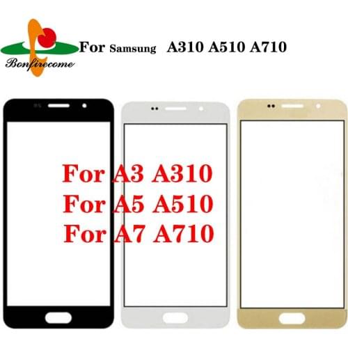 10Pcs\lot Touchscreen For Samsung Galaxy A3 A5 A7 2016 A310 A510 A710 Touch Outer Glass LCD Front Touch Screen Glass Sensor