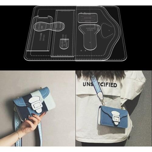 1Set DIY Acrylic Leather Template Home Handwork Leathercraft Sewing Pattern Tools Accessory Shoulder Bag 190x120x50mm