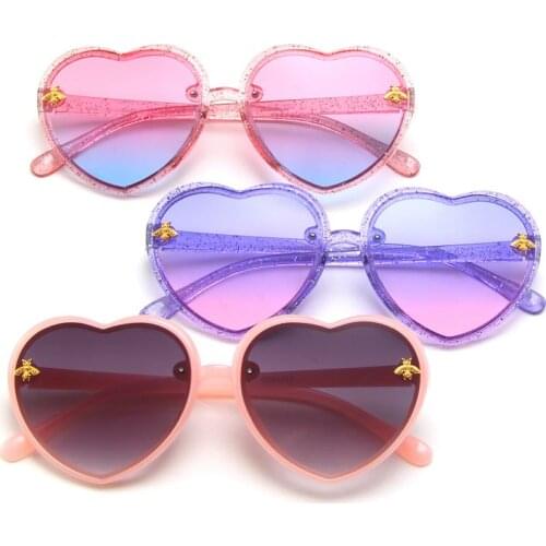 Vintage Little Bee Kid Love Heart Sunglasses for Boy Cute Baby Sun Glasses Childrens Eyewear Gafas Toddler Infant Glasses 2021