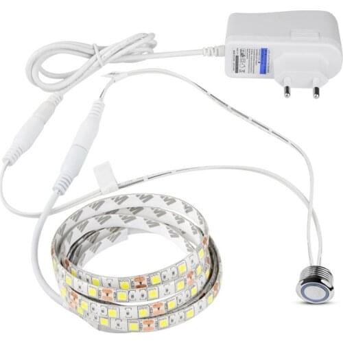 LED Strip Light 5050 SMD LED Strip Light With Touch Switch Dimmable 1m 2m 3m 4m 5m 12V LED Strips Kitchen Closet Decoration