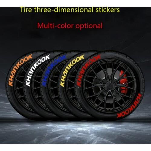 Universal Car Sticker White Car Tire Tread 3D Letter Motorcycle Stickers A-Z 0-9 English Letter Styling DIY Decoration Sticker