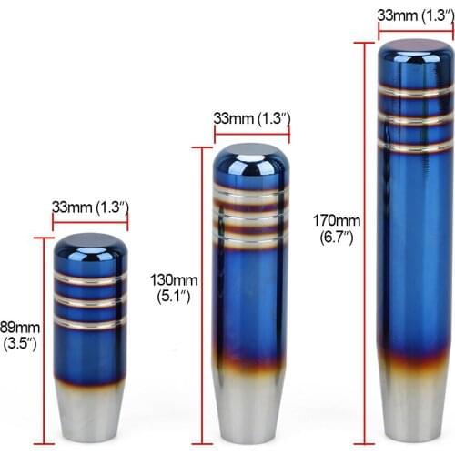 For Universal Car Jdm Burnt Blue Style 9cm 13cm 17.5cm Aluminum Gear Shift Knob Shifter Lever Head