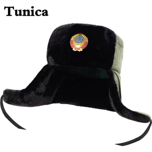 New highquality men windproof hat for outdoor travel thickened warm earmuffs cap female Russian bomber hats plush Lei Feng caps