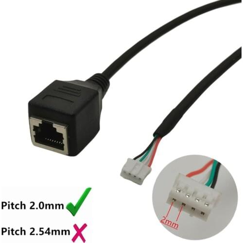 0.4m PH2.0 4pin terminal 2.0mm to RJ45 female Ethernet LAN network extension cable