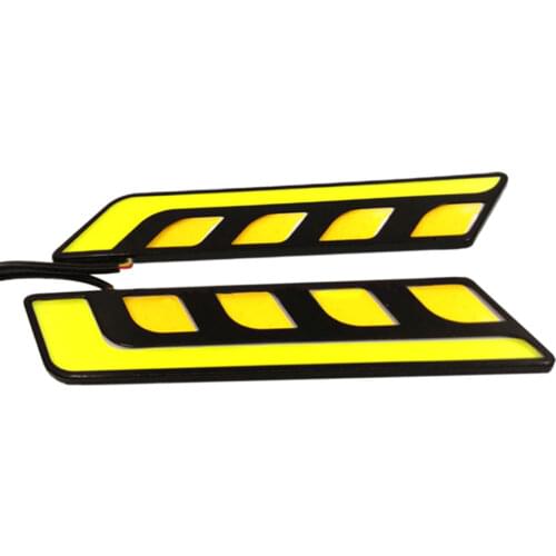 1 Pair 12V Car LED COB DRL Daytime Running Light Driving Turn Signal Fog Lamp White Universal