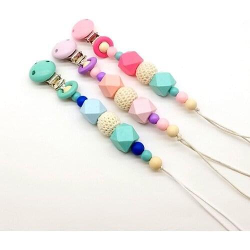 100pcs Pacifier Clip Holder Soothie Teething Paci Girl Boy Funny Silicone Teether Shower Gift