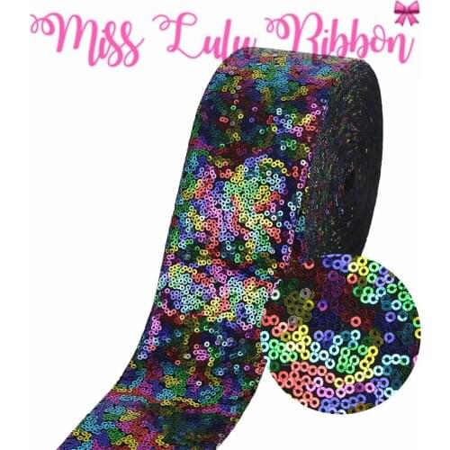 3"75mm Shiny Glitter Cutting Ribbon 25yards/Roll Rainbow Hologram DIY Gift Bowknots Pack Hair Band Making