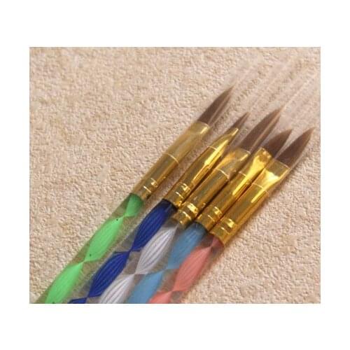 5pcs Acrylic Nail Art Carved Brush nails for paint the brushes painting 3d pens set pedicure dust uv gel polish free shipping