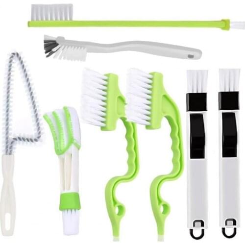 8PCS/Set Magic Window Cleaning Brush Household Deep Cleaning Tool Kit for Baseboard-Groove Track Sill-Gap Kitchen Bathroom Floor