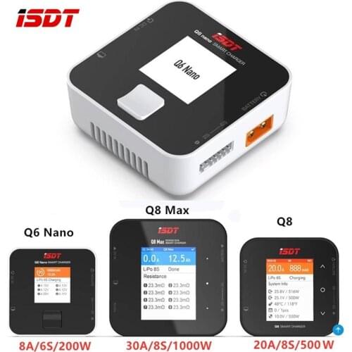 ISDT Q8 MAX lite Q6 NANO BattGo 500W 20A High Power Battery Balance Charger Discharger for 1-8S Lipo Battery for RC FPV Drone