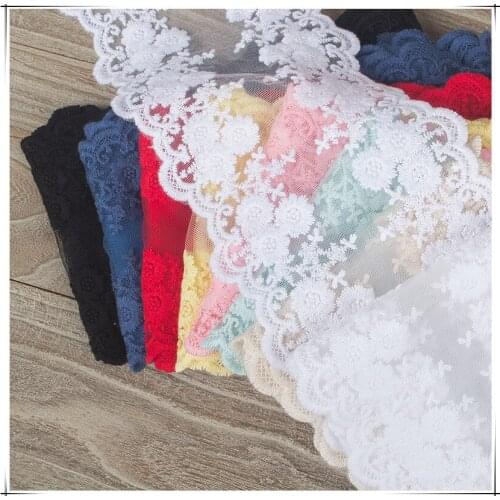 White Lace Ribbon DIY Net Yarn Embroidered Lace Trim Fabric For Sewing Decoration Gauze Lace