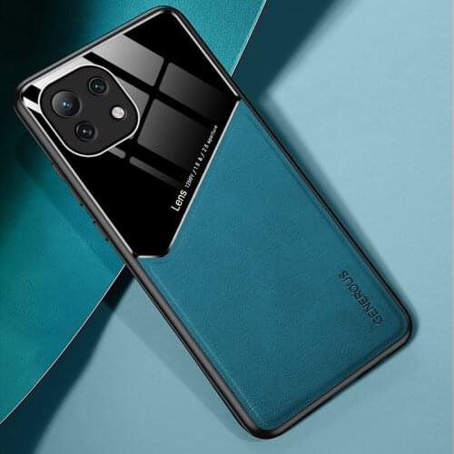 For Xiaomi Mi 11 Case PU Leather Glossy Soft Frame Cover Shockproof Phone Case for Xiomi Xiaomi Mi 11 Mi11 Fundas