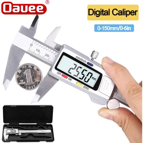 Oauee 150mm Vernier Calipers Measuring Tool Stainless Steel Digital Caliper 6 inch Measuring Instrument