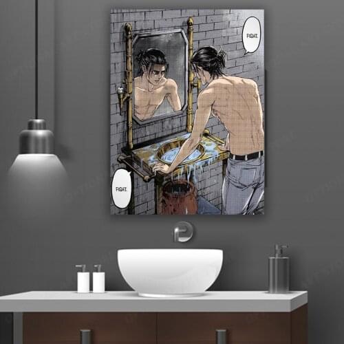 Home Decoration Prints Attack On Titan Anime Painting Pictures Canvas Poster Wall Art Modular Bedside Background