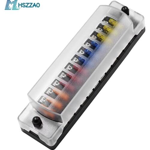 Automotive1in 6-12-way Positive And Negative Electrode Fuse Box Holder 1-20A Fuses Spade For Cars,SUV,RV,Buses,Yachts,Boats,Etc
