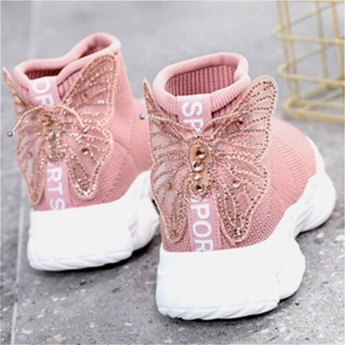 Childrens Sports Shoes Autumn Girls Socks Shoes Breathable Casual Shoes Bow Mesh Kids Shoes for Girl