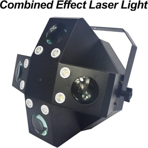 DJ Disco Club Party Wedding Holiday Dance Stage Combined Atmosphere Effect RGB Laser LED Strobe Light 3IN1 DMX Sound Control